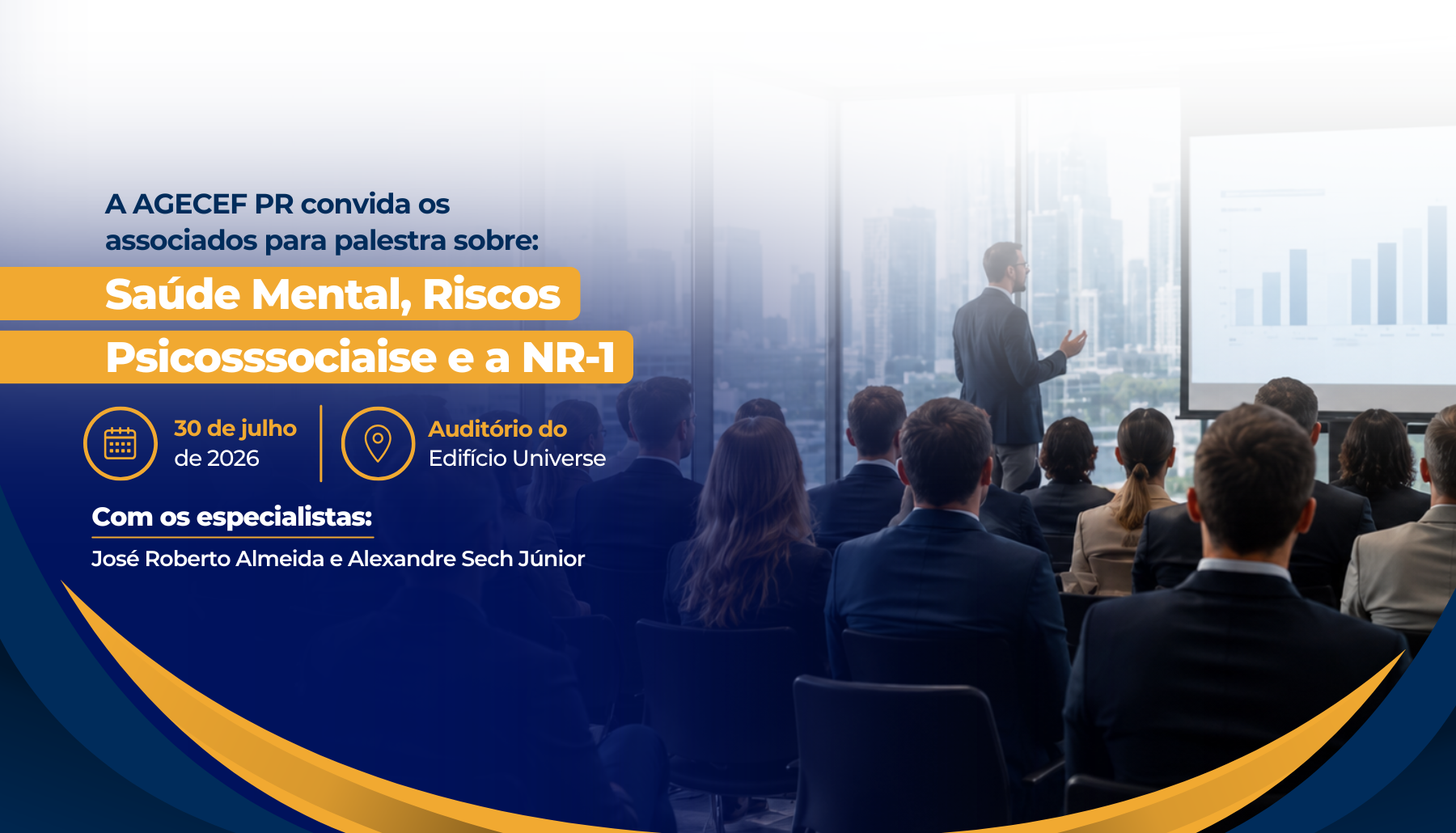 AGECEF PR promove palestra sobre saúde mental, riscos psicossociais e NR-1